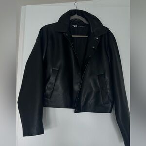 Zara Faux leather jacket. No tags but never worn, pristine condition.
